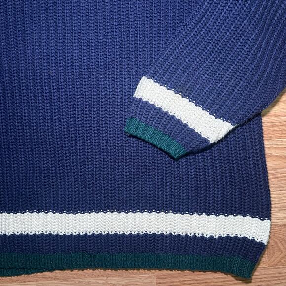 Gap Made in UK Navy Knit Sweater XL 90s Retro Preppy Ivy League Slouchy Grandpa - Picture 5 of 7